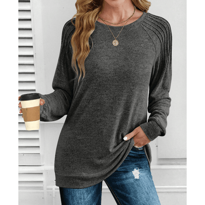 Anika | Ribbed Shoulder Long-Sleeve