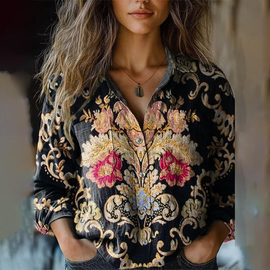 Stephanie | Collared Floral Shirt