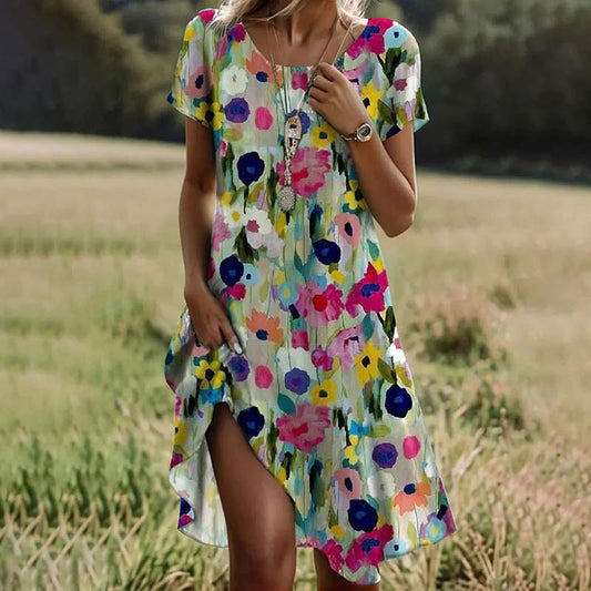 Priya - Watercolor Bloom Dress