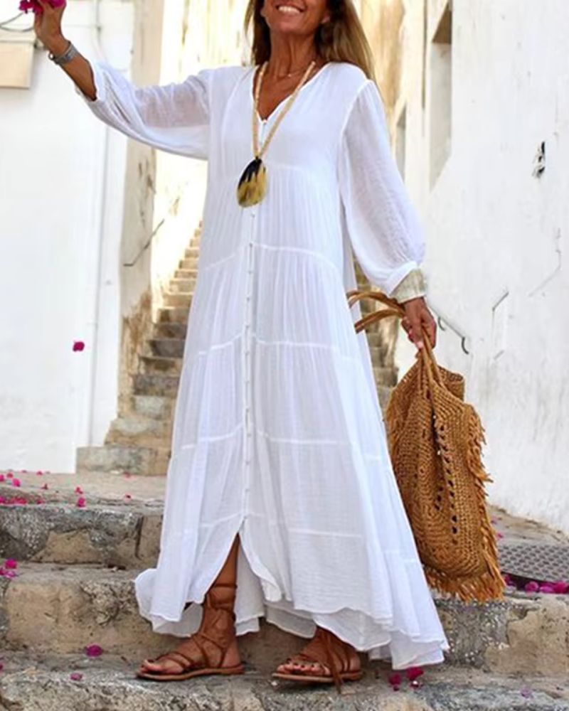 LONERA - BOHO LINEN DRESS