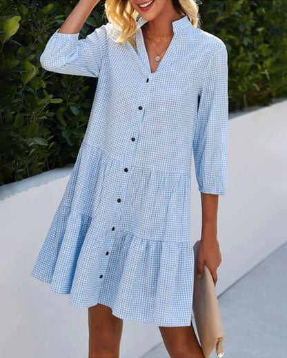 Vina - Summer Plaid Dress