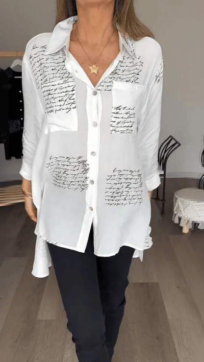 Tiemona | Script Button-Up Shirt