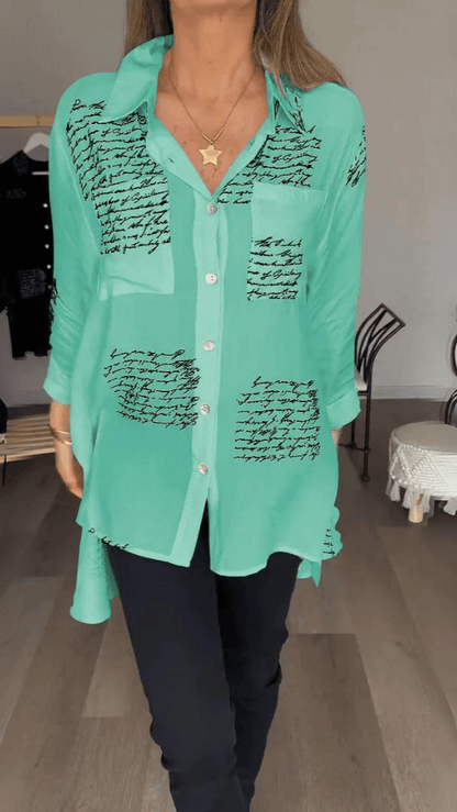 Tiemona | Script Button-Up Shirt