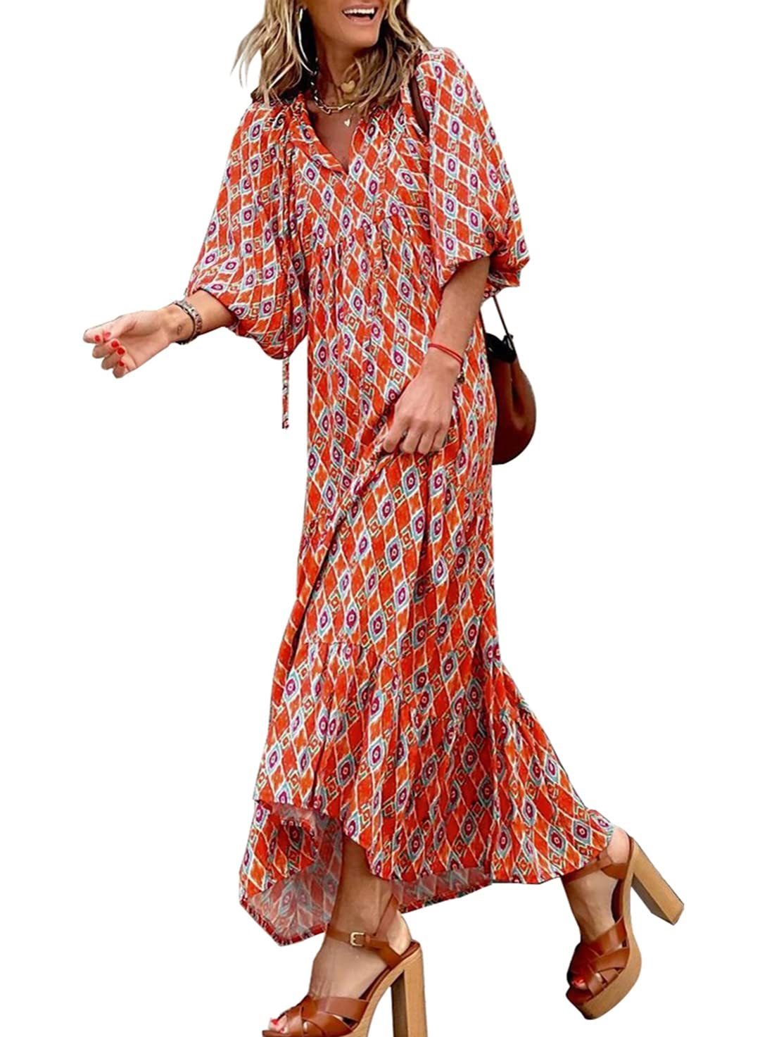 Vanessa | Boho Puff Maxi Dress