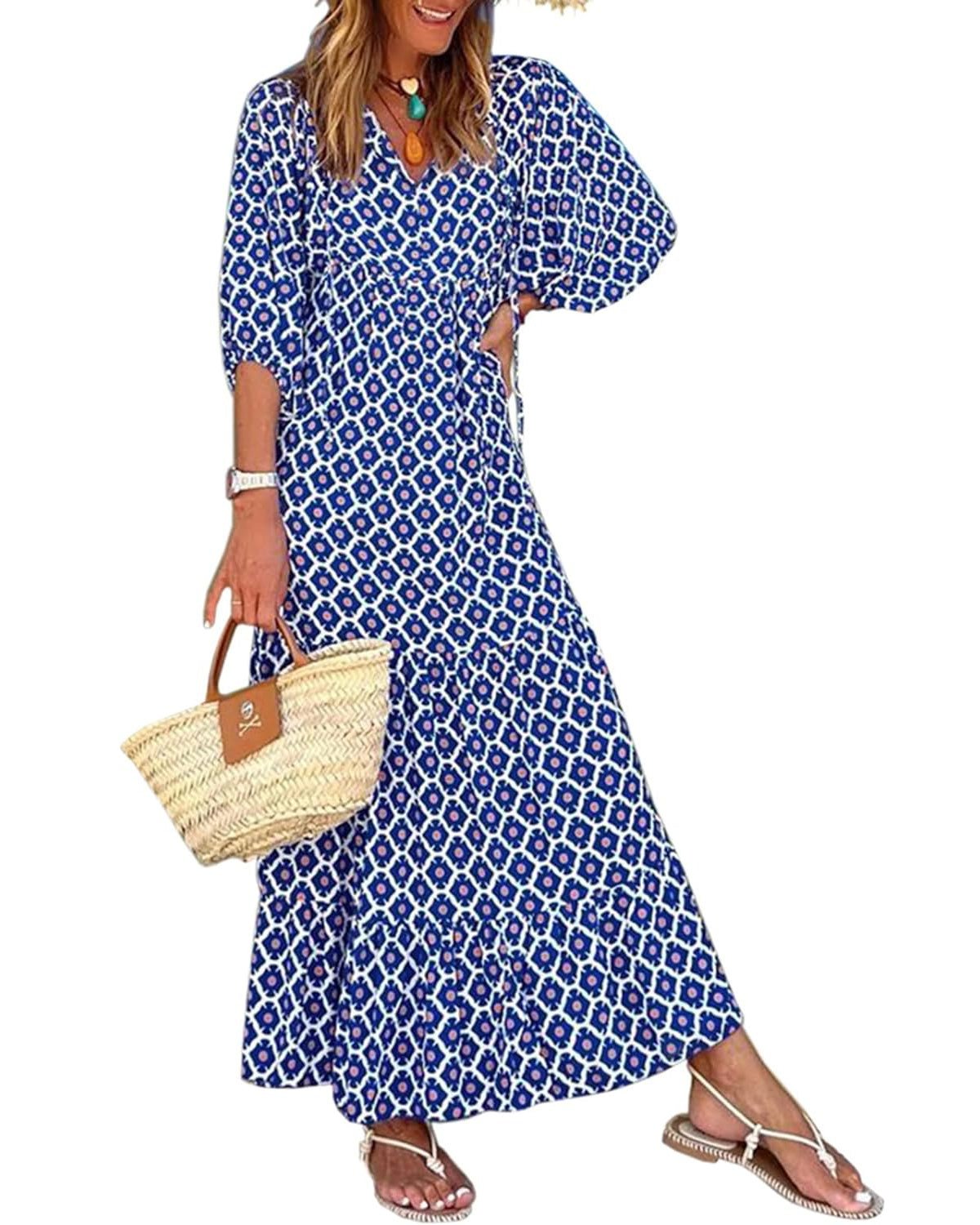 Vanessa | Boho Puff Maxi Dress