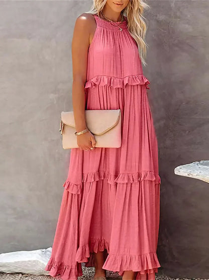 Robyn - Halter Ruffle Maxi Dress