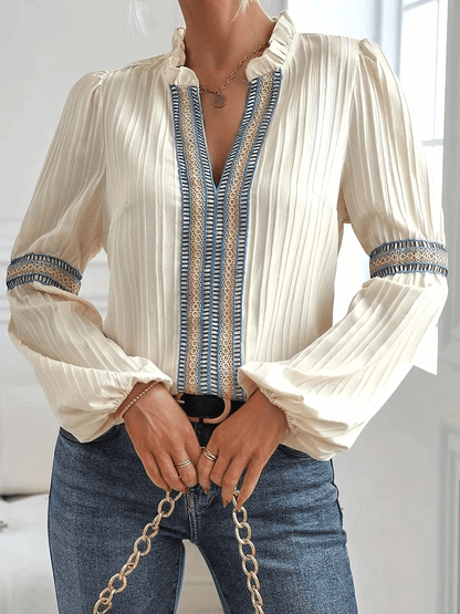 Pohima | Graceful V-Neck Blouse