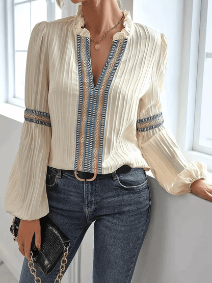 Pohima | Graceful V-Neck Blouse