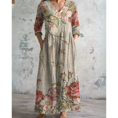 Elowen | Vintage Floral Maxi Dress