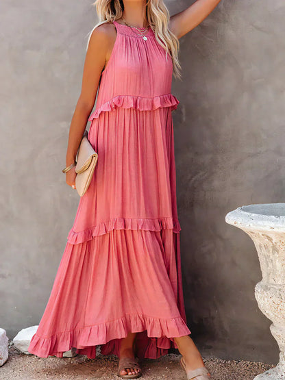 Robyn - Halter Ruffle Maxi Dress