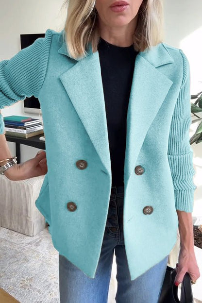 Lenora™ Elegant Knit-Sleeve Blazer