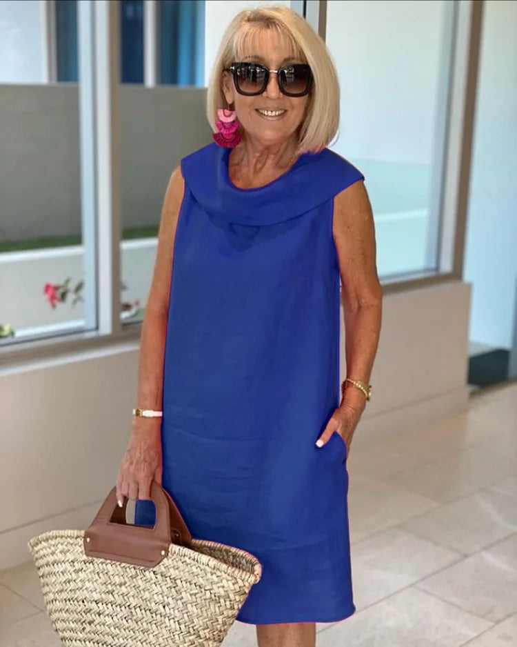 Kerrie | Sleeveless Shift Dress with Round Neck