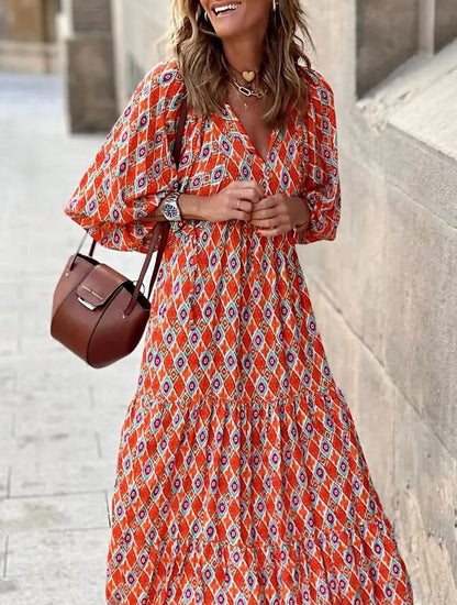 Vanessa | Boho Puff Maxi Dress